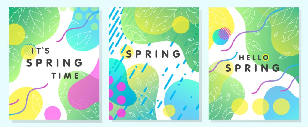 Set of unique spring cards