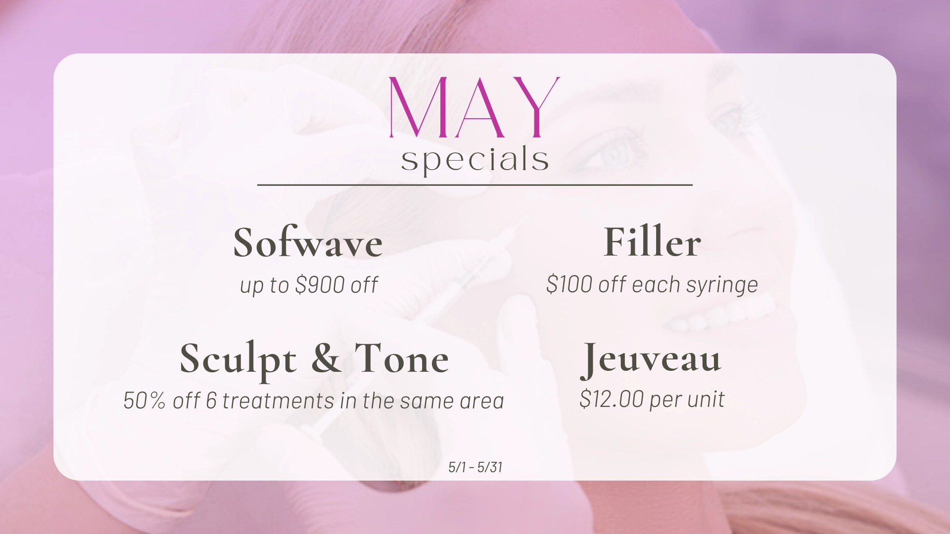 May 25 Specials