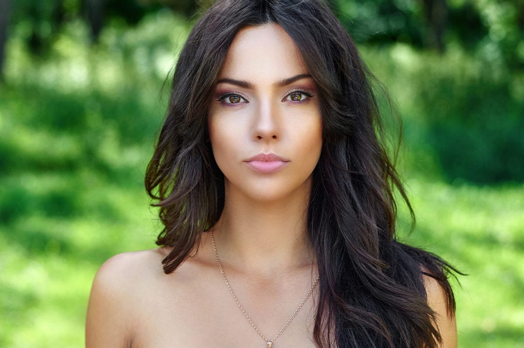 Beautiful woman face with perfect skin